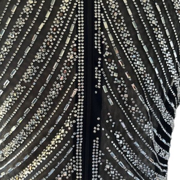 Say Yes To The Prom Gown Dress Black Halter Rhinestone Embellished Juniors 11 - Picture 13 of 16